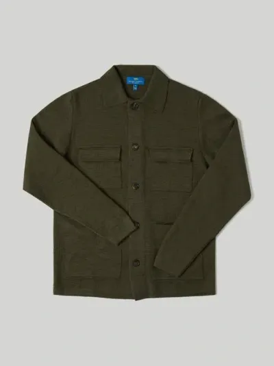 Robert Talbott Landon Sweater Jacket In Dark Olive