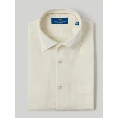 Robert Talbott Morgan Short Sleeve Linen Shirt In White