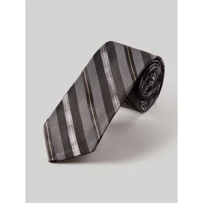 Robert Talbott Newman 7 Fold Silk Repp Necktie In Gray