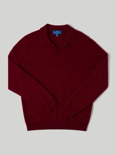 Robert Talbott Parsons Johnny Collar Sweater In Brick