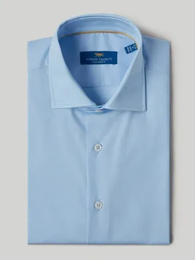 Robert Talbott Reynolds Solid Poplin Dress Shirt In Blue Poplin