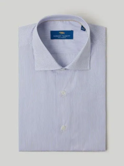 Robert Talbott Reynolds Ticking Stripe Dress Shirt In Blue/blue