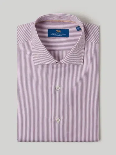 Robert Talbott Reynolds Twill Bengal Dress Shirt In Purple/white