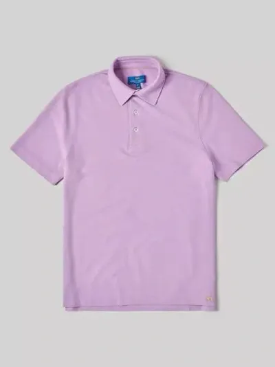 Robert Talbott Walker Short Sleeve Polo In Lavender