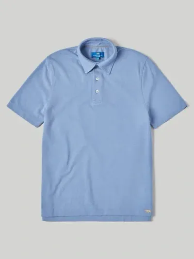 Robert Talbott Walker Short Sleeve Polo In Legacy Blue