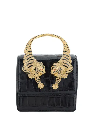 Roberto Cavalli Small Top Handle Handbag In Black