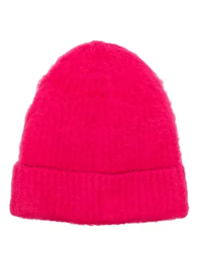 Roberto Collina Brushed Beanie Hat In Pink