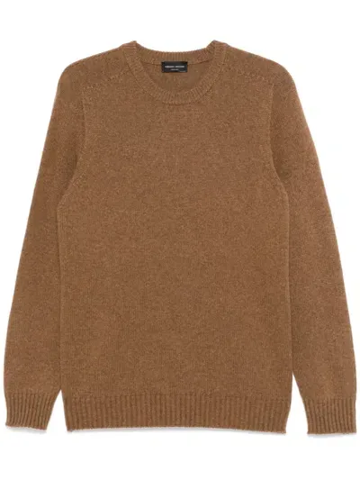 Roberto Collina Crew-neck Sweater In Brown