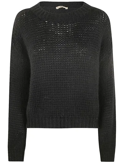 Roberto Collina Long Sleeves Round Neck Sweater Clothing In Black