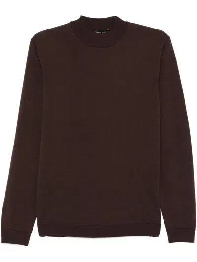 Roberto Collina Mock-neck Sweater In Brown