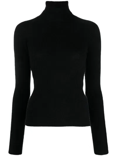 Roberto Collina Roll-neck Slim-cut Jumper In Black