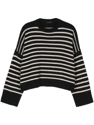 Roberto Collina Striped Sweater In Black