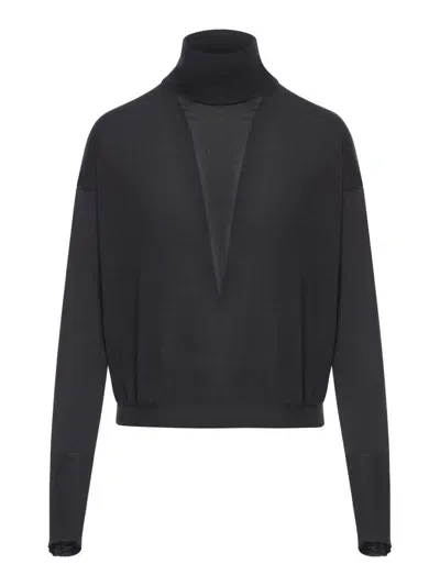 Roberto Collina Turtle Neck Sweater In Black