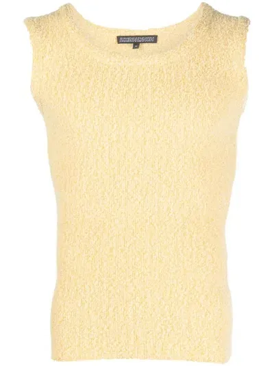 Robyn Lynch Yellow Textured Knit Top