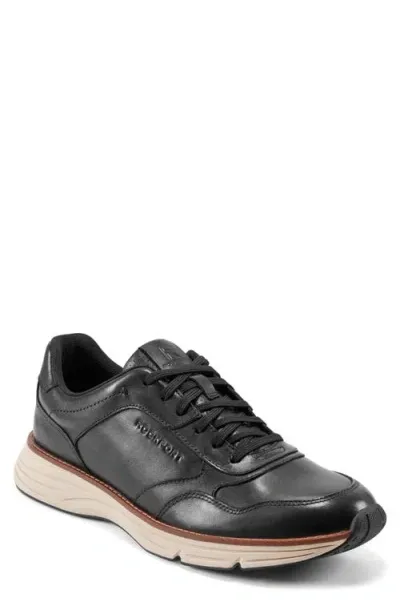 Rockport Low Top Leather Sneaker In Black Leather