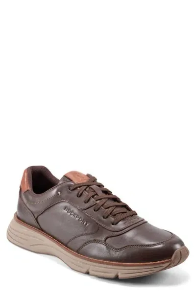 Rockport Low Top Leather Sneaker In Dark Brown Leather