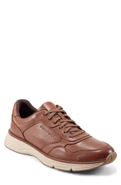 Rockport Low Top Leather Sneaker In Medium Natural Leather