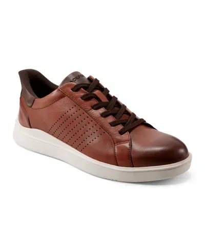 Rockport Men Tristen Step Activated Lace Up Sneaker In Dark Natural Leather