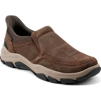 Rockport Reece Water Resistant Slip-on In Brown Suede