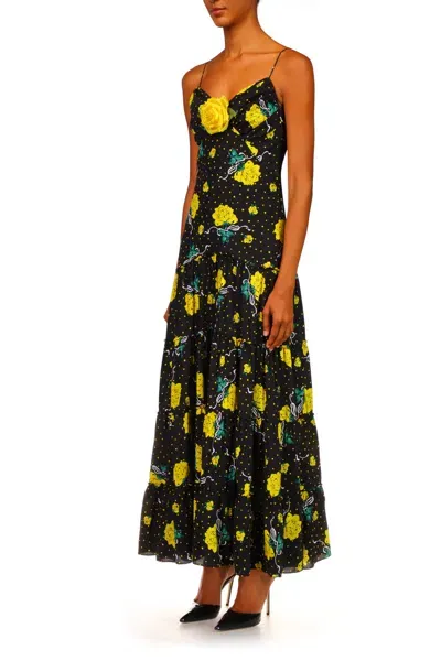 Rodarte Appliquéd Printed Silk Crepe De Chine Maxi Dress In Multi