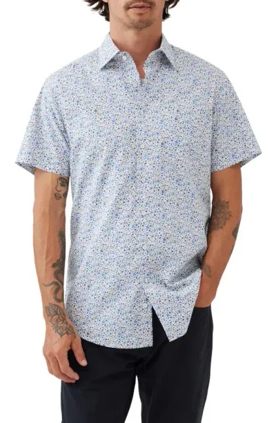 Rodd & Gunn Gale Street Floral Short Sleeve Button-up Shirt In Snow