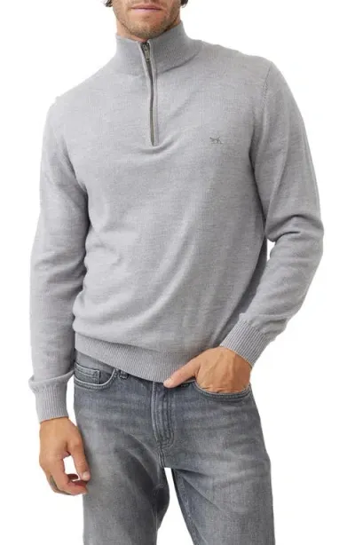 Rodd & Gunn Alton Ave Quarter Zip Sweater In Smoke