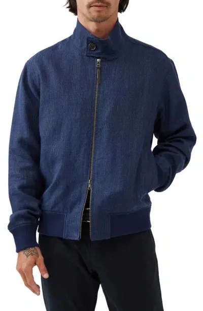 Rodd & Gunn Men's Cascades Linen-wool Bomber Jacket In Deep Ocean