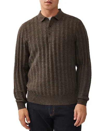 Rodd & Gunn Walter Peak Ribbed Polo Sweater In Coal