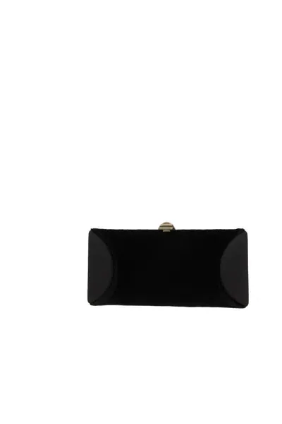 Rodo Tube Plus Velvet Clutch In Black