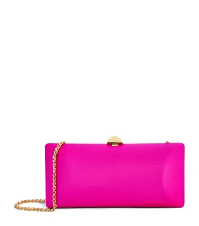 Rodo Silk Satin Clutch Bag In Pink