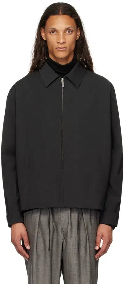 Rohe Black Blouson Jacket In 010 Charcoal