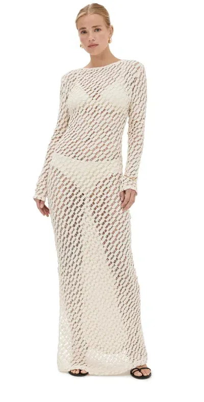 Rohe Lace Boat Neck Dress Cream