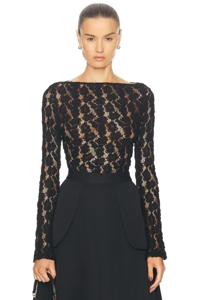 Rohe Lace Boat Neck Top In Black