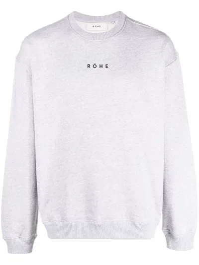 Rohe Logo-print Long-sleeve Sweatshirt In Grey