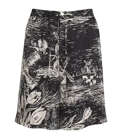 Rohe Silk Drawstring Shorts In Black