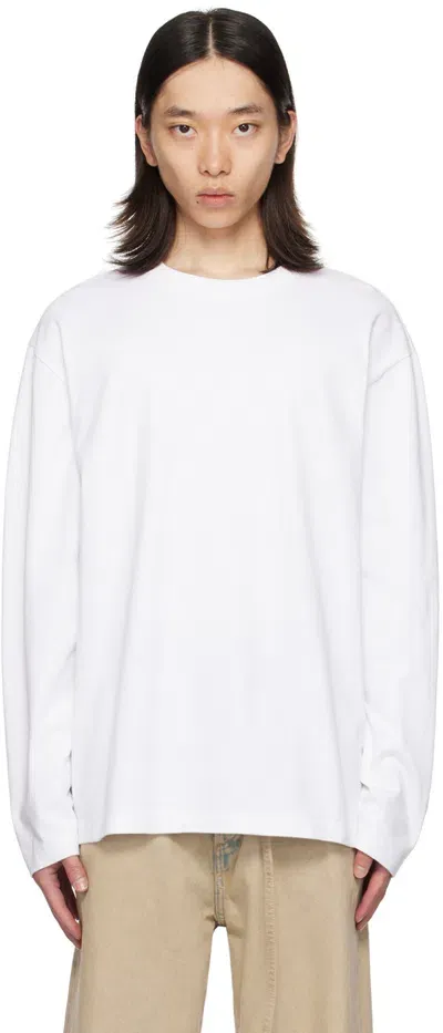 Rohe White Oversized Long Sleeve T-shirt In 100 Optic White