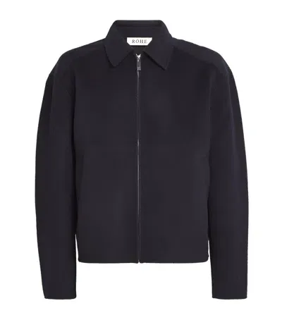 Rohe Wool Double-faced Shirt Jacket In Navy