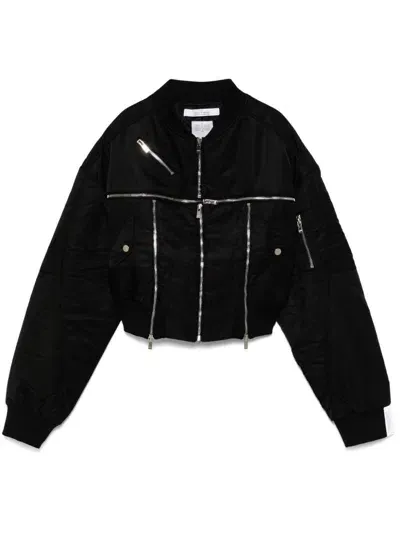 Rokh Broken Bomber Jacket In Black