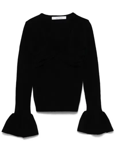 Rokh Cross-knitted Sweater In Black