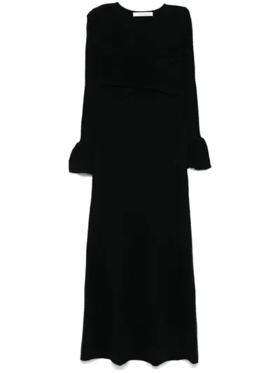 Rokh Crossover-detail Maxi Dress In Black