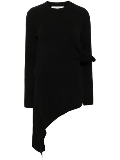 Rokh Double Knit With Knotted Dress In Black