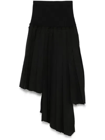 Rokh Pleated Midi Skirt In Black