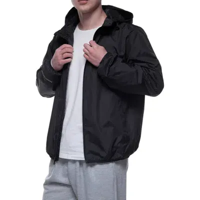 Rokka&rolla Packable Mesh Lined Windbreaker In Black