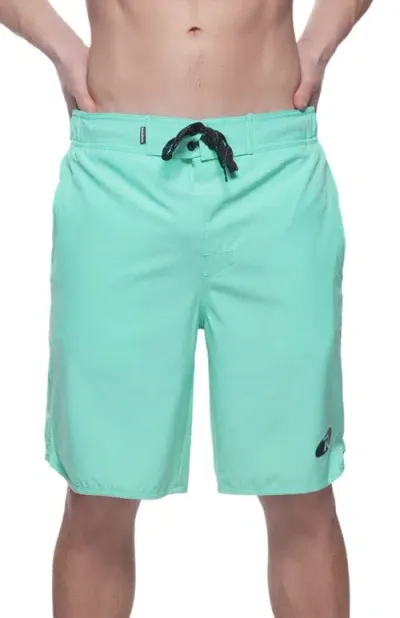 Rokka&rolla Quick-dry Stretch Swim Trunks With Adjustable Waistband In Teal