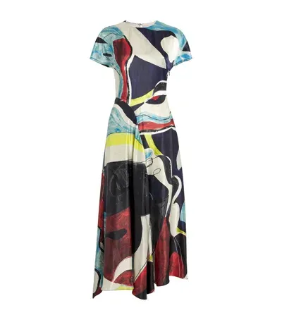 Roksanda Silk Adrianna Midi Dress In Multi