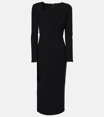 Roland Mouret Wool Crêpe Midi Dress In Black