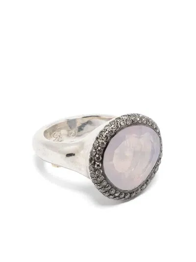 Rosa Maria Ring Aus Sterlingsilber Mit Quarz In Metallic