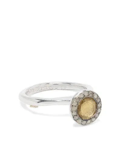 Rosa Maria Sterling Silver Diamond Band Ring In Metallic