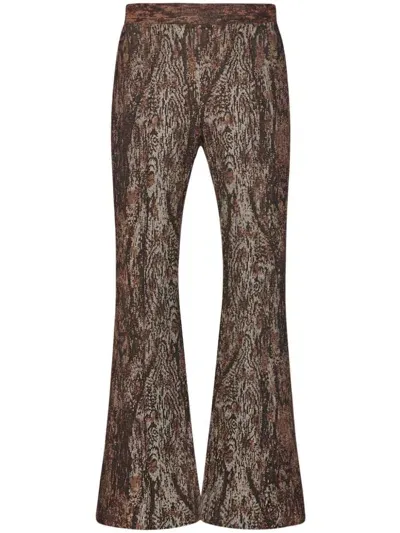 Rosetta Getty Cropped Flared Trousers In Brown