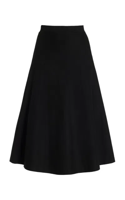 Rosetta Getty High-waist Flared-hem Skirt In Black